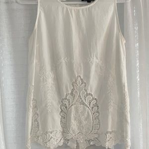 White Vintage Cynthia Rowley Lace Tank - Size S
